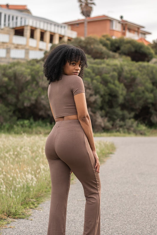 Exmouth Knit Crop - Choc